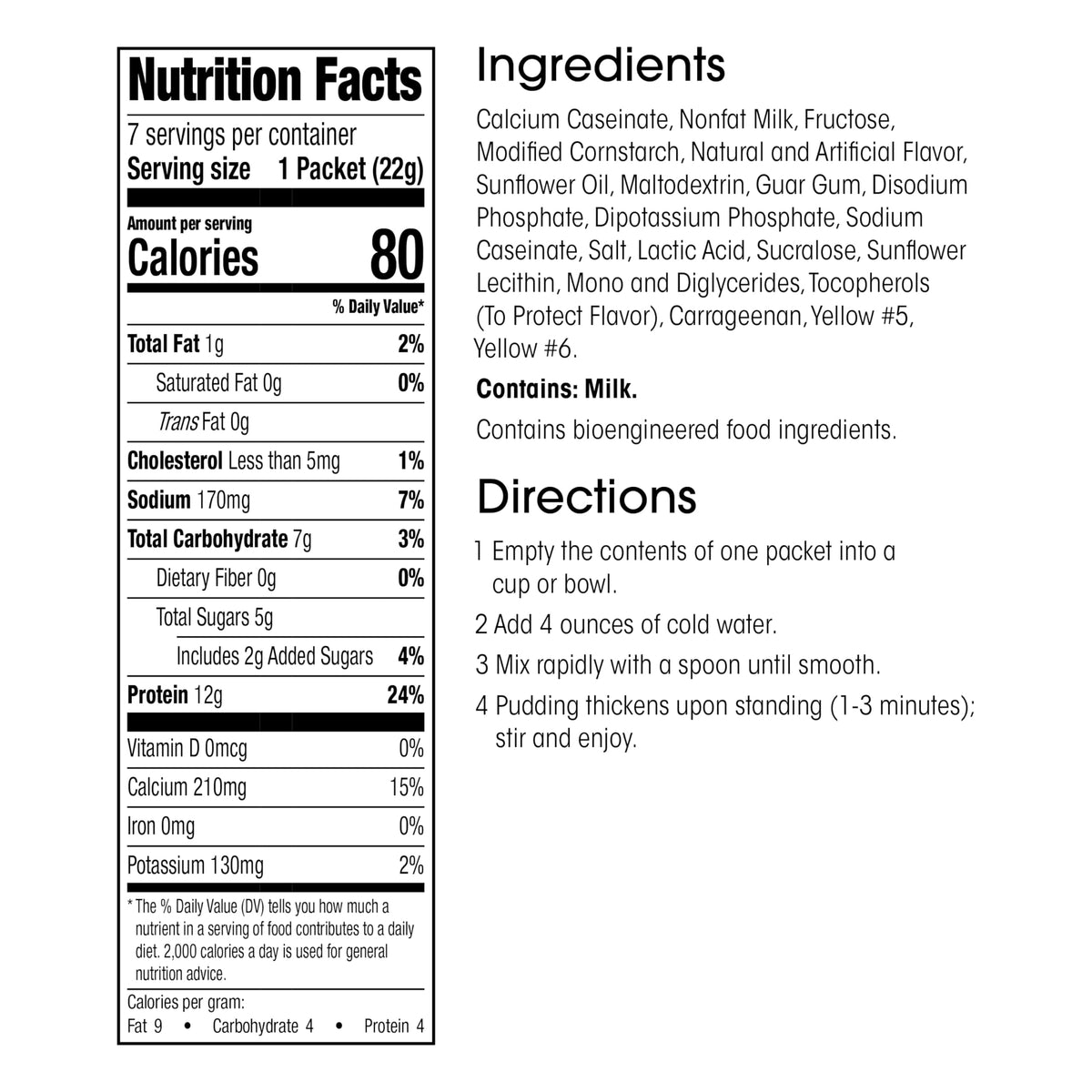 Wonderslim Protein Pudding, Lemon, 12G Protein, Gluten Free (7Ct)