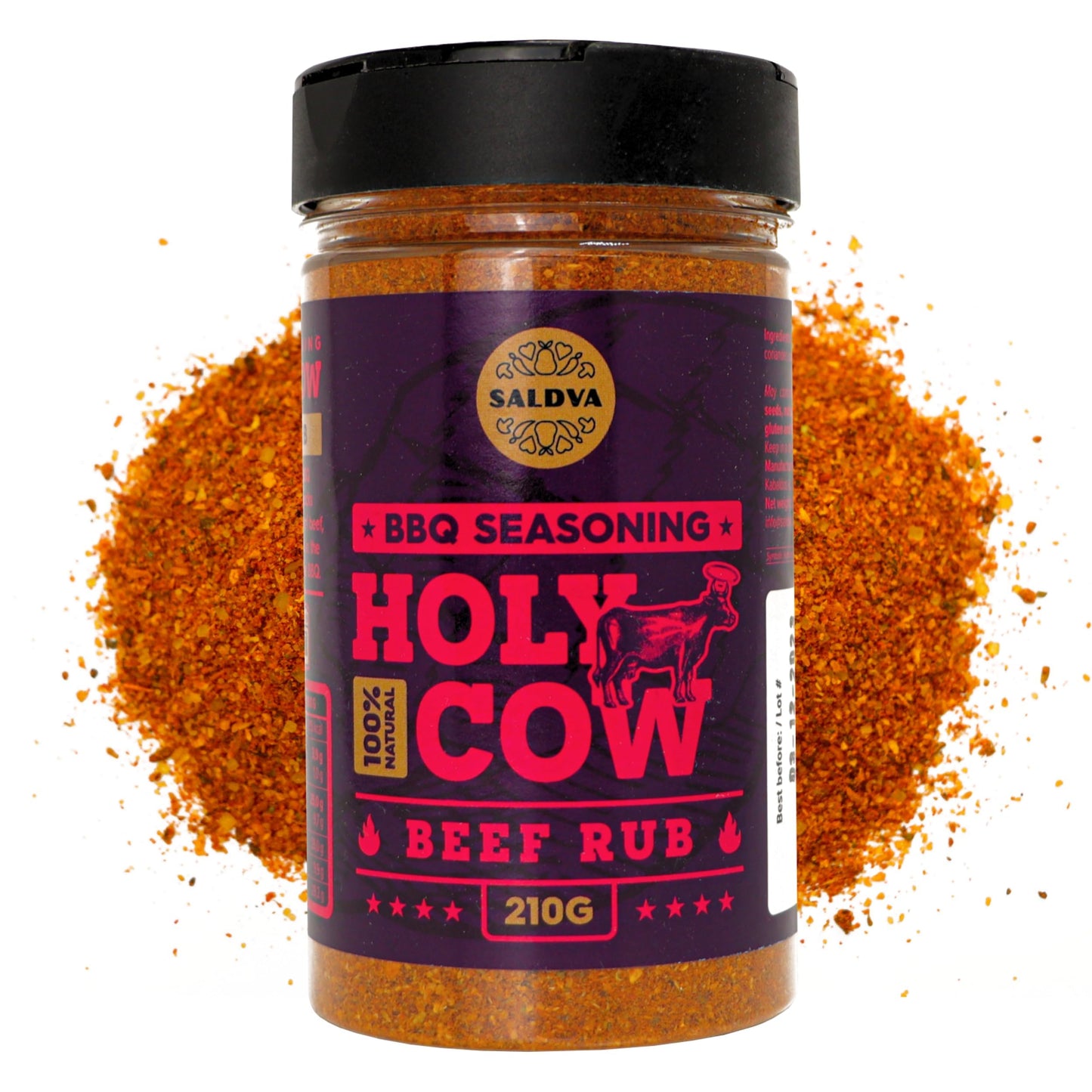 Holy Cow BBQ Beef Rub - 100% Natural Seasoning - Packs Amazing Flavour Into Any Cut Of Beef For Wonderful BBQ And Grill Dishes -