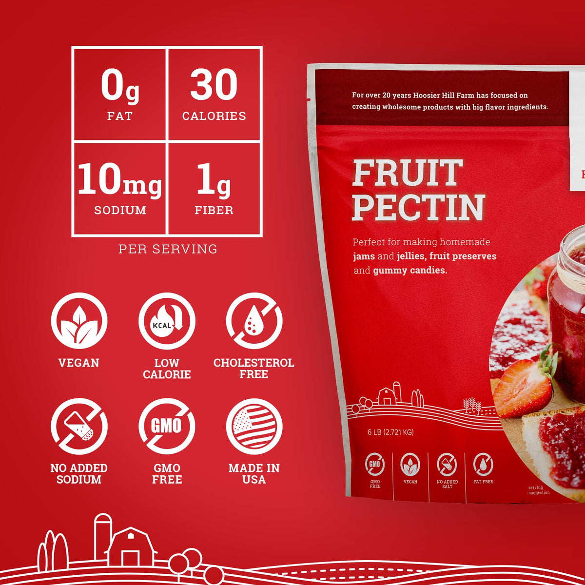 Hoosier Hill Farm Fruit Pectin, 6LB (Pack of 1)