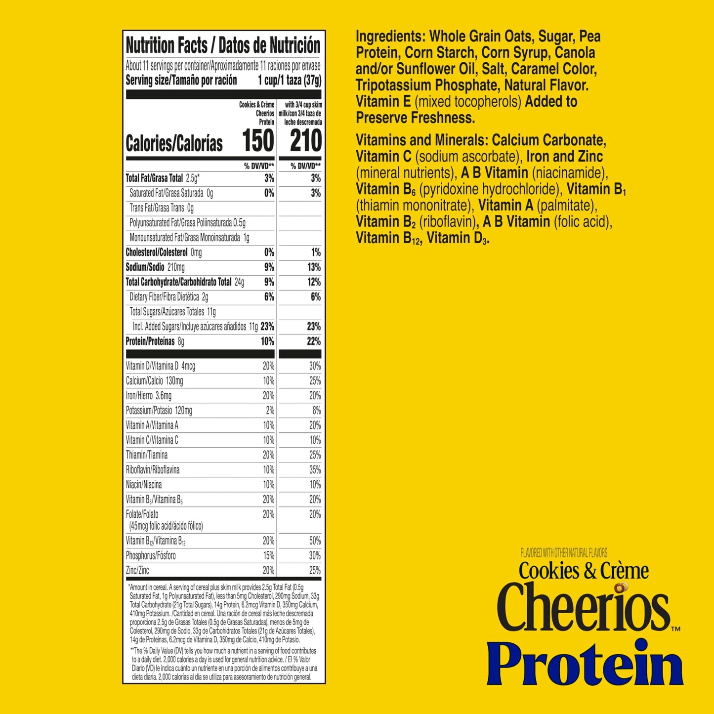 Cheerios Protein Cereal, Cookies and Crme, 8g Protein, Family Size, 15 oz