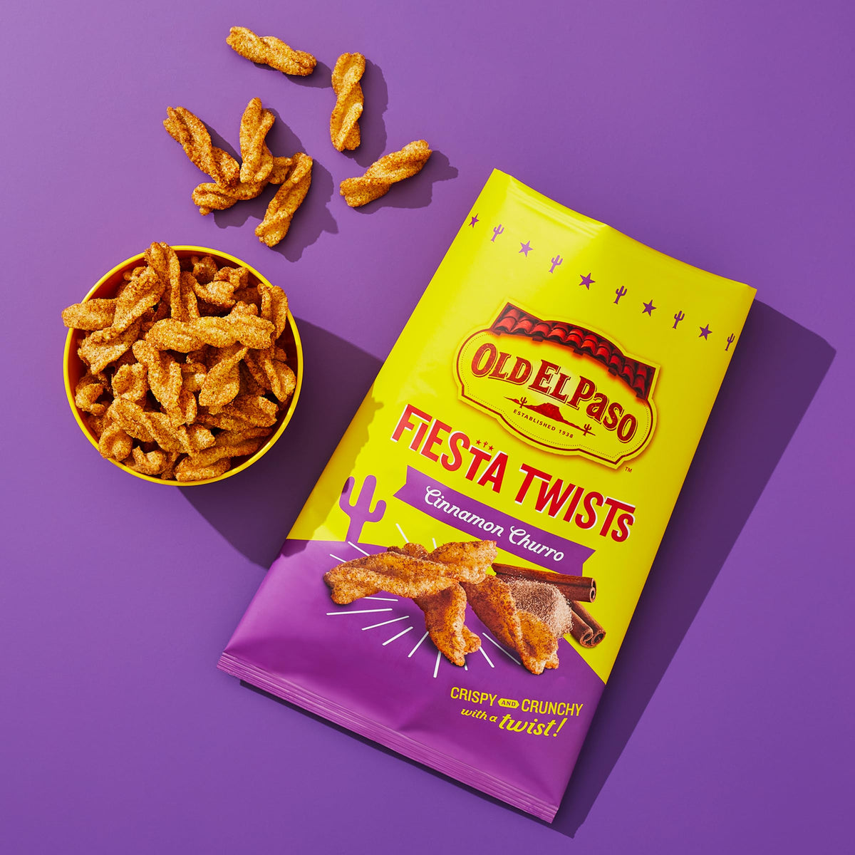 Old El Paso Fiesta Twists, Cinnamon Churro, Crispy Corn Snacks, 5.5 Oz