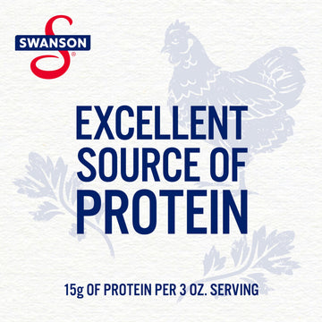 Swanson 35% Less Sodium White Premium Chunk Canned Chicken Breast In Water, Fully Cooked Chicken, 12.5 Oz Can