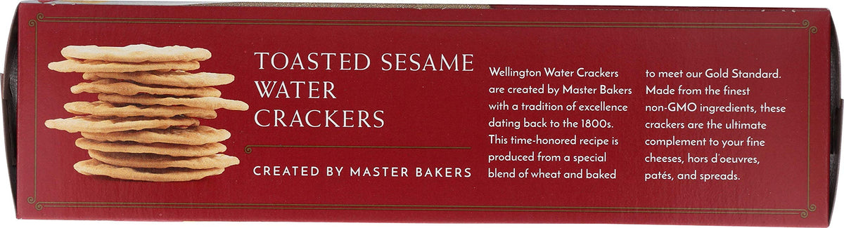 Wellington Toasted Sesame Water Crackers, 4.4-Ounces (Pack of 12)