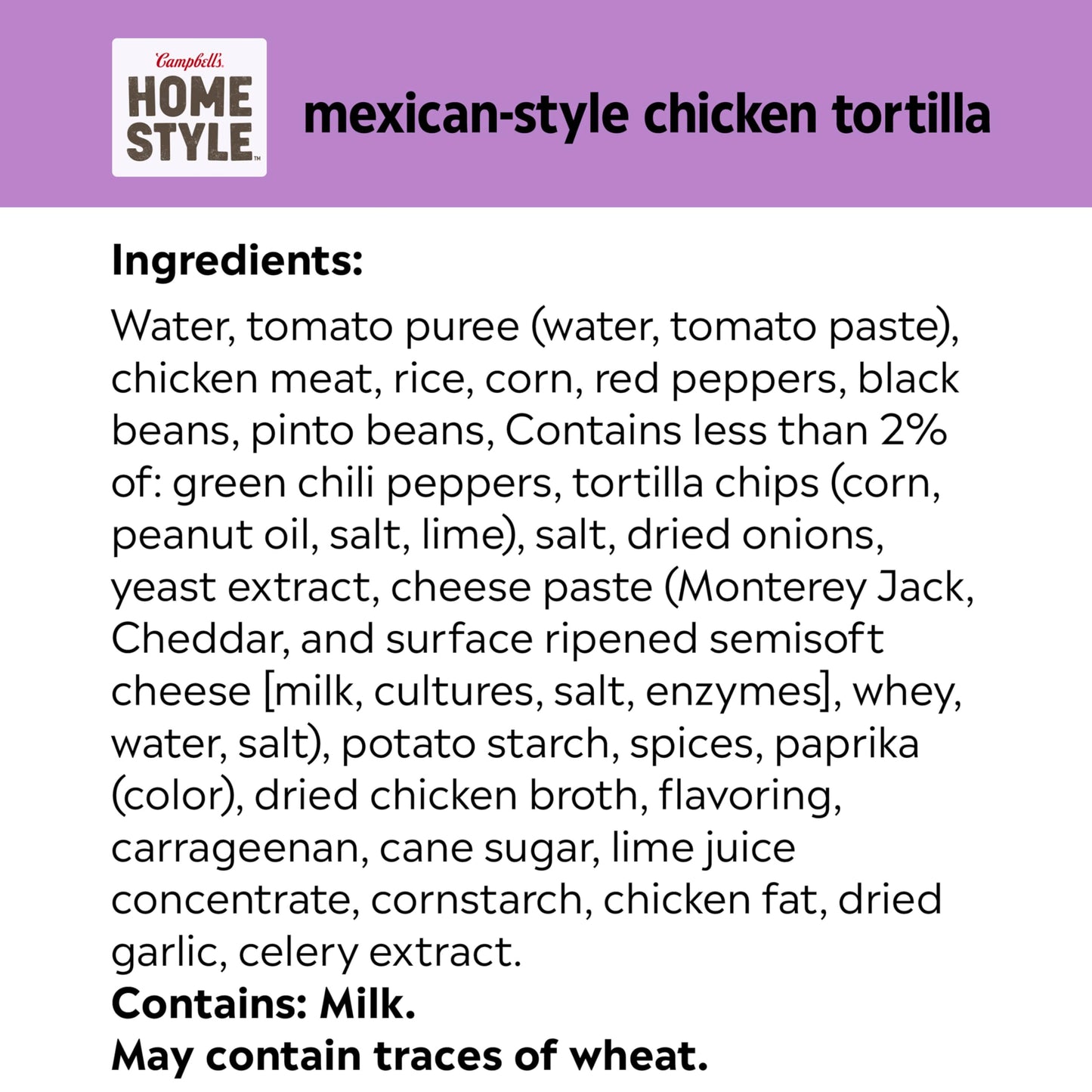 Campbells Homestyle Mexican-Style Chicken Tortilla Soup, 16.1 OZ Can