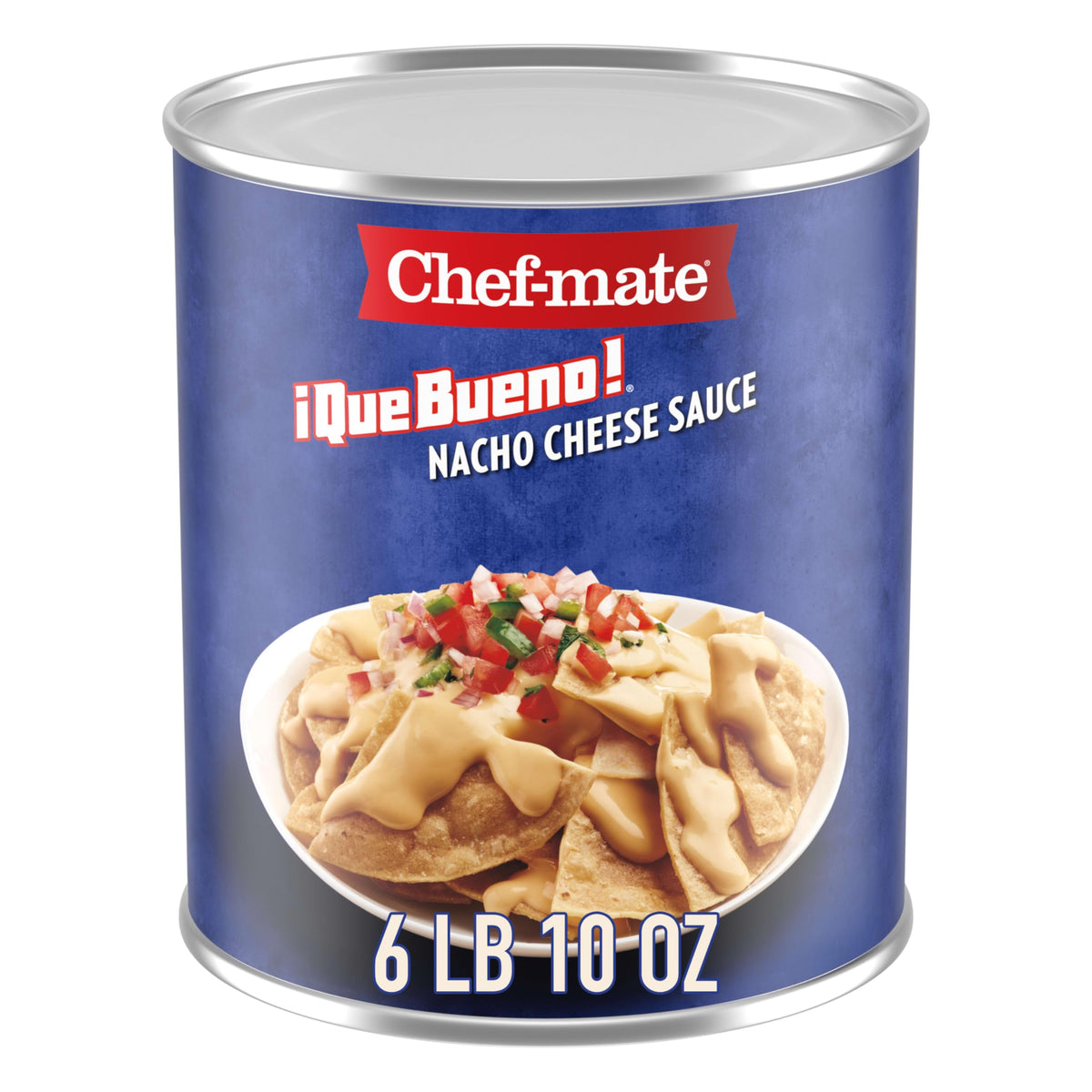Chef-mate Que Bueno Nacho Cheese Sauce, Canned Food, 106 oz (#10 Can Bulk), 6.62 lb, Ideal for Cooking and Dipping