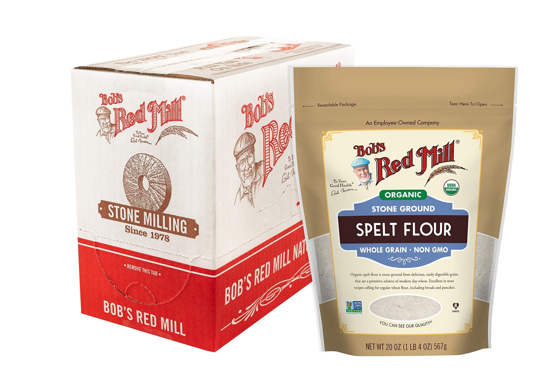 Bobs Red Mill Organic Spelt Flour, 20-ounce (Pack of 4)