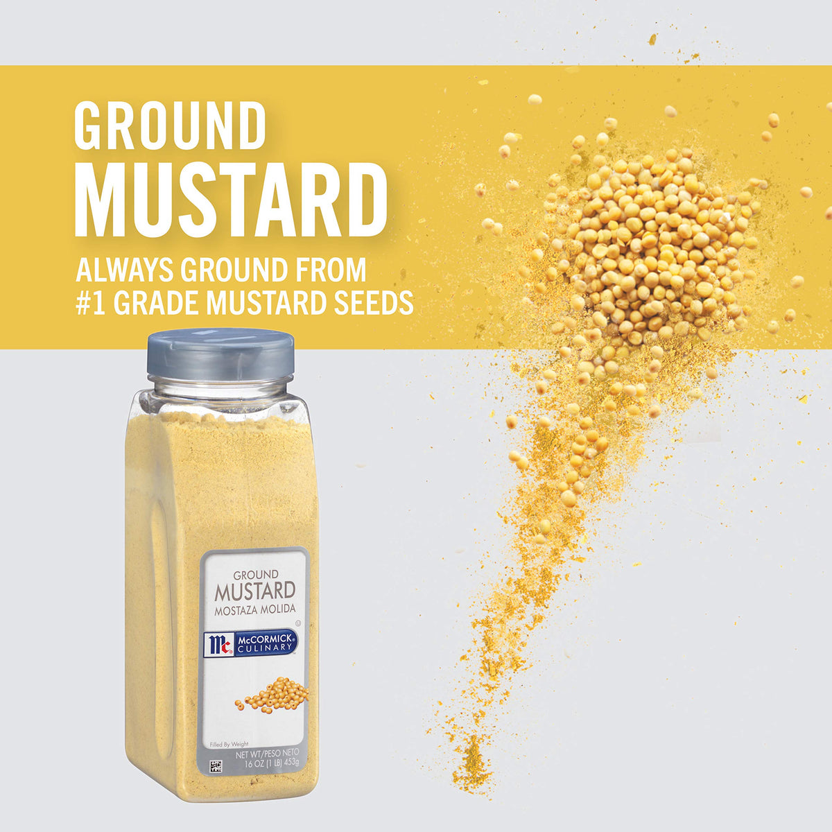 McCormick Culinary Ground Mustard Powder, 16 oz - Sharp Tangy Flavor for Dips and Sauces