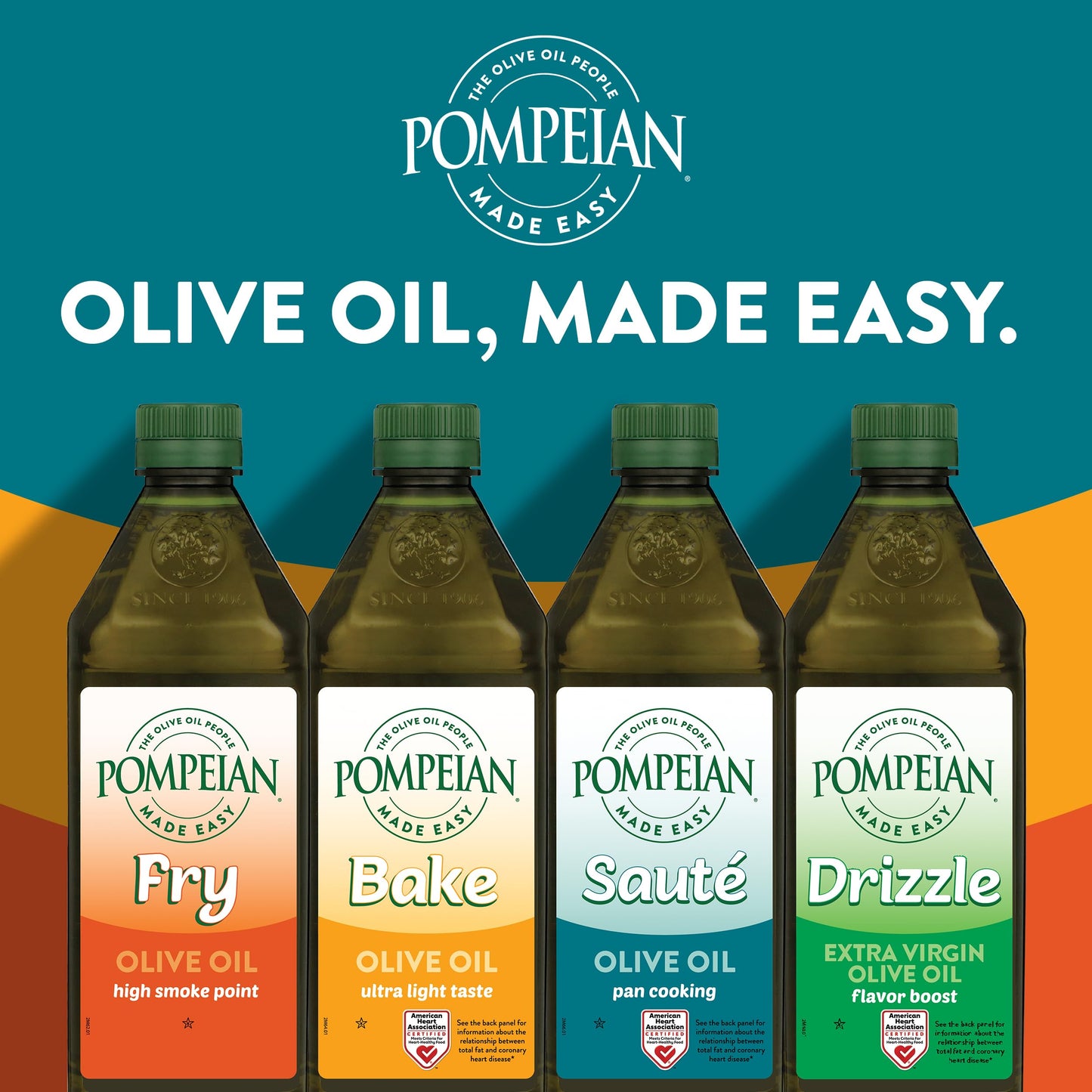 Pompeian Made Easy Sauté Olive Oil, Pan Cooking, Perfect For Sautéing Foods Such As Vegetables And Stir-Fry, American Heart Association Certified, Non-Allergenic, Non-Gmo, 16 Fl Oz (Pack Of 1)