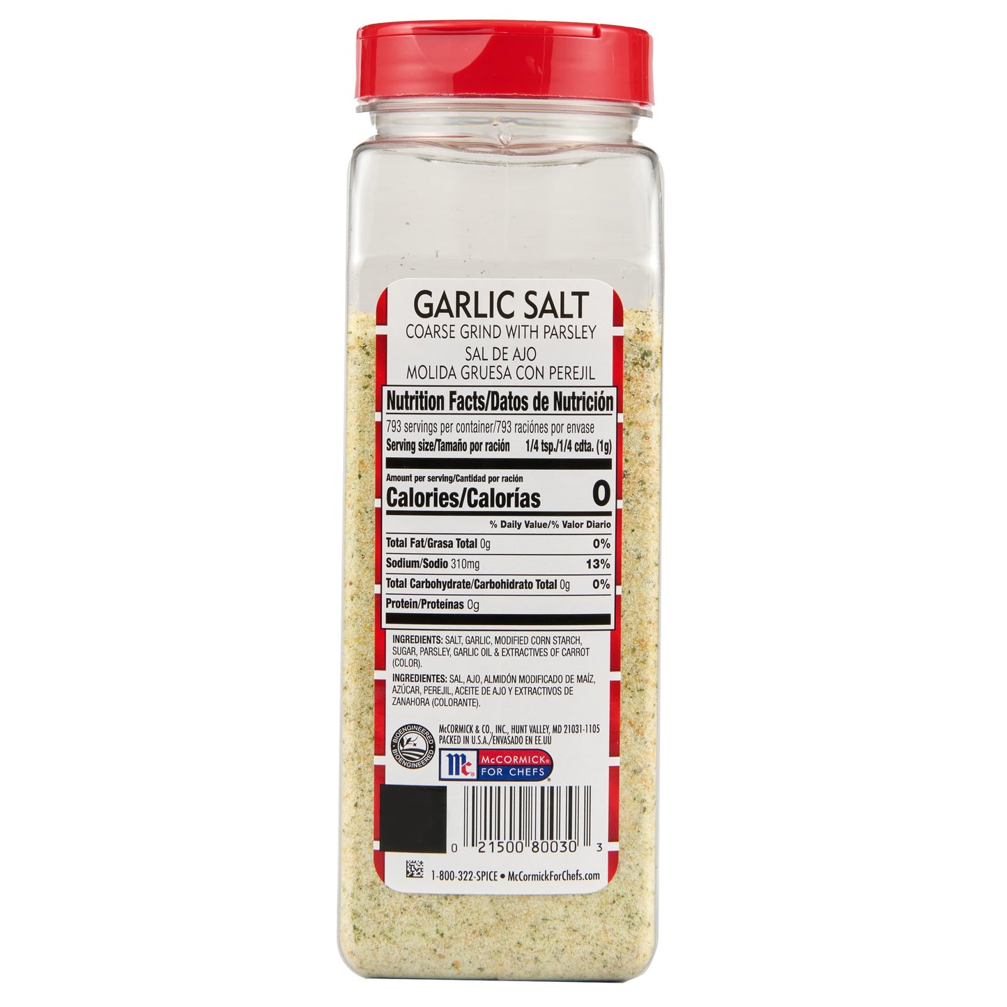 Lawrys Garlic Salt with Parsley Seasoning, 28 oz - Coarse Grind for Beef, Poultry, Stir-Fry, and Pasta