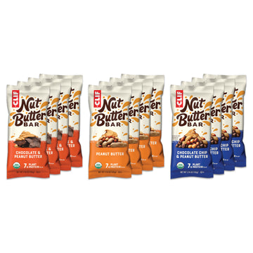 Clif Nut Butter Bar - Variety Pack - Peanut Butter Filled Energy Bars - Non-Gmo - Usda Organic - Plant-Based - Low Glycemic - 1.76 Oz. (12 Count)