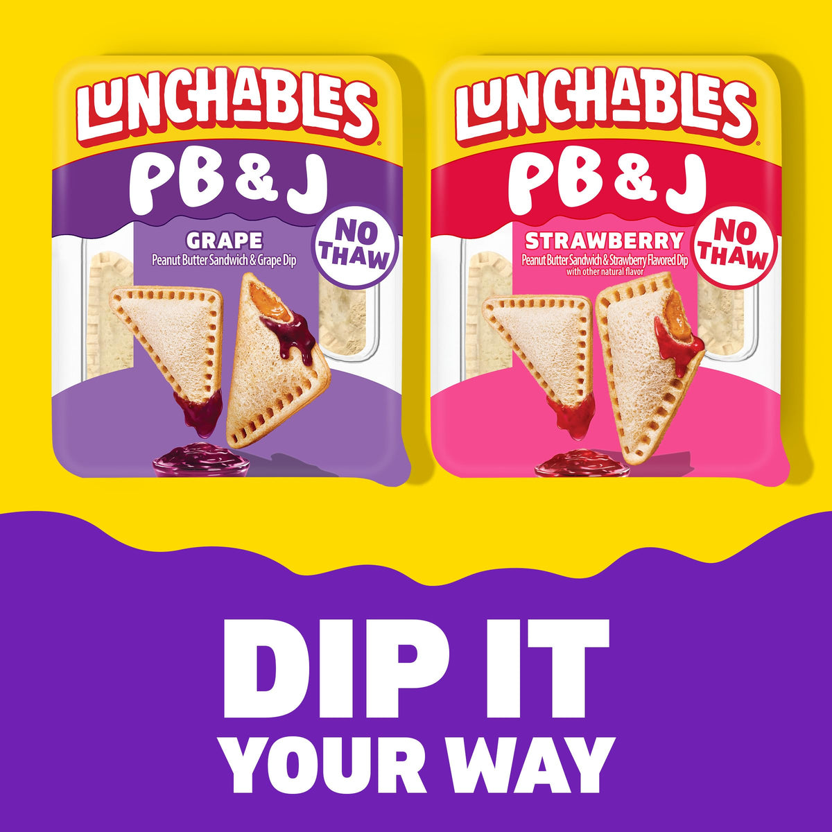 Lunchables PB&J Peanut Butter Sandwich & Grape Dip, 2.27 oz Pack