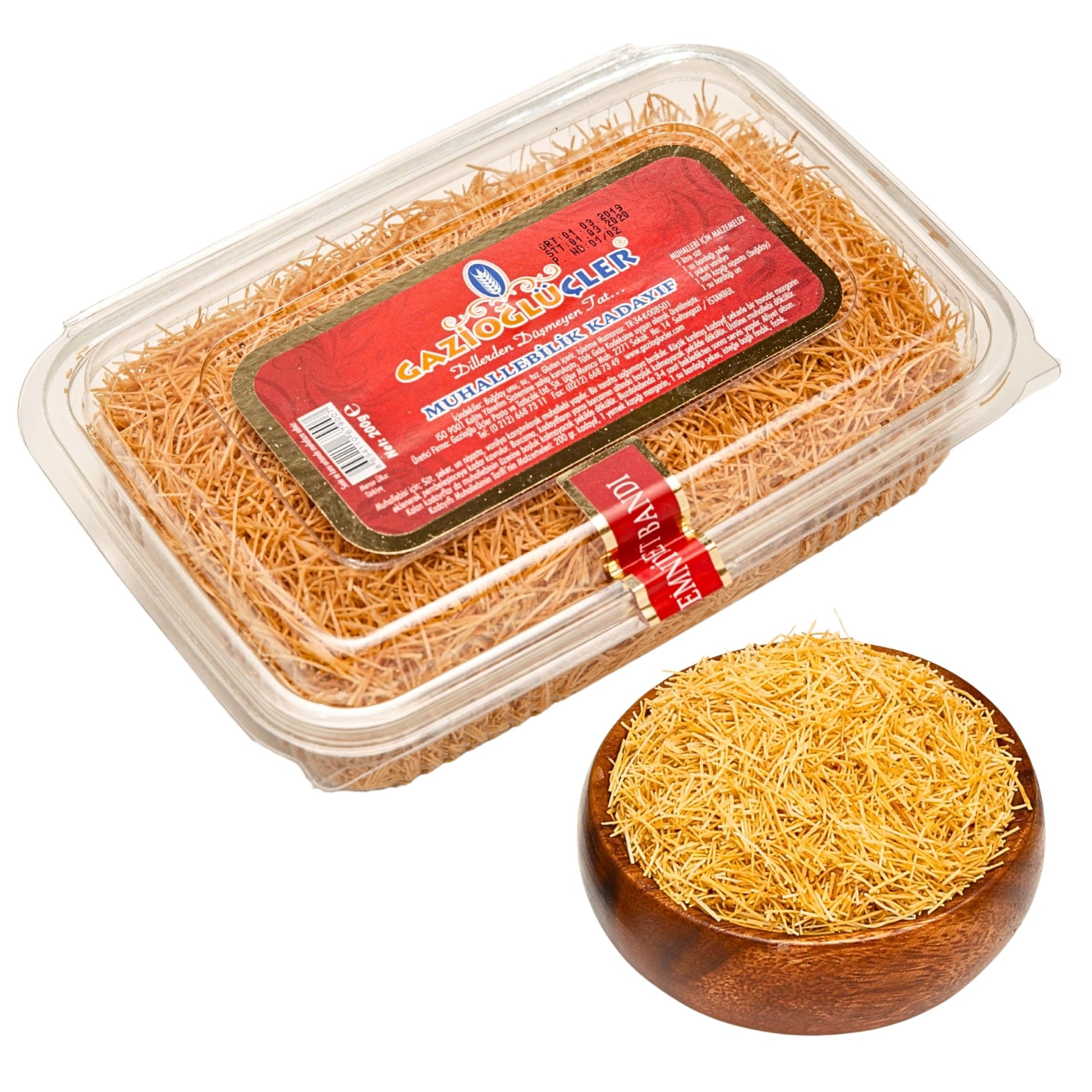 Gaziogller 200G (7.1 Oz) Roasted Kataifi Shredded Fillo Dough - Golden Toasted For Dubai Chocolate Filling  Use Pistachio Cream Recipes Dubai Chocolate Bar Kit  Kunafa  Katafi & Crunchy Dessert