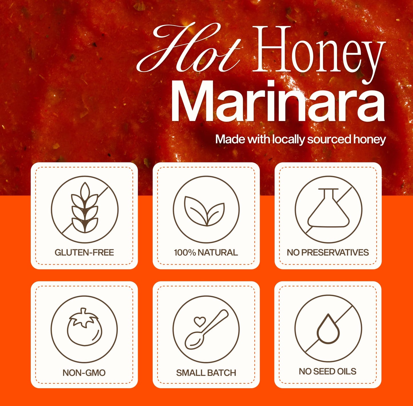 Sauz Hot Honey Marinara Pasta Sauce, Sweet & Spicy, Gluten-Free, Non-GMO, 25 Oz Jar (4-Pack)