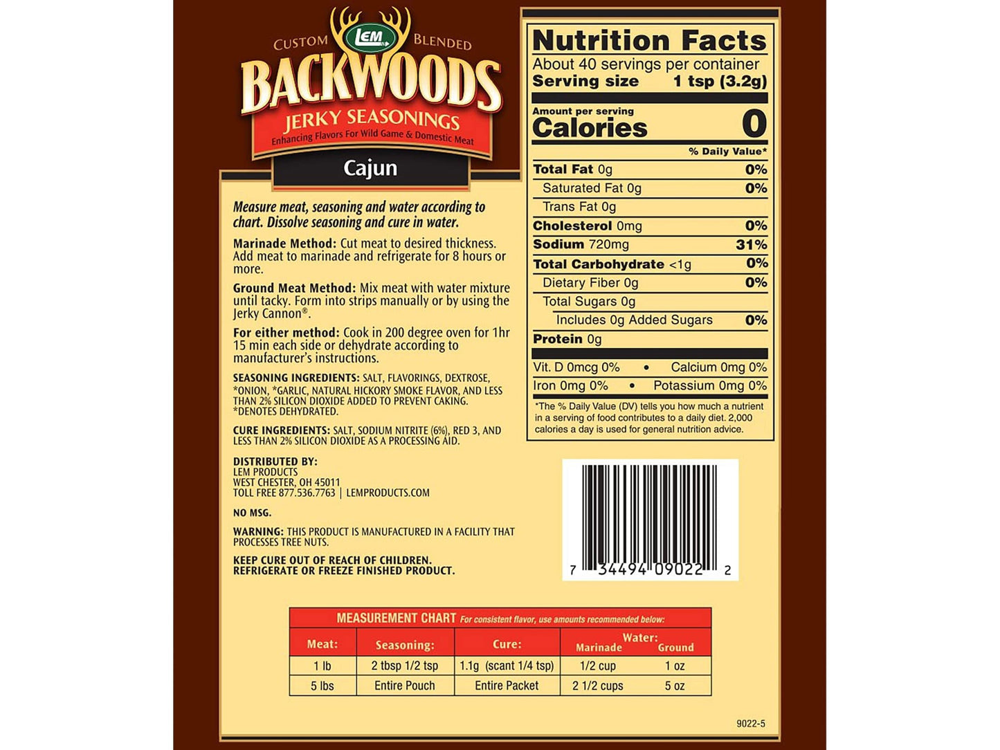 Lem Backwoods Cajun Jerky Seasoning For 5 Lbs