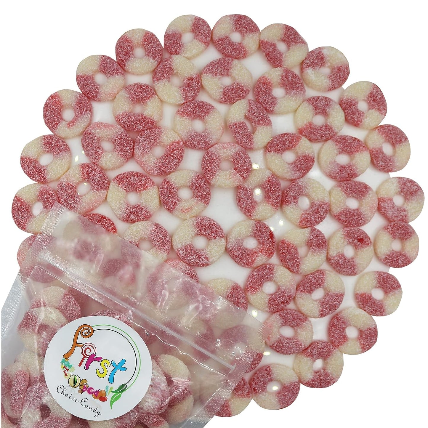 FirstChoiceCandy Gummy Rings (Sour Mini Strawberry, 4.5 Pound (Pack of 1))
