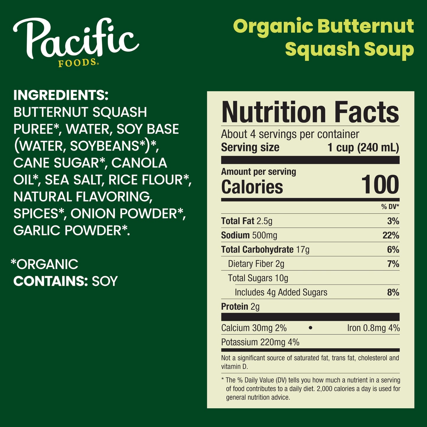 Pacific Foods Organic Butternut Squash Soup, 32 Oz Carton (12 Pack)