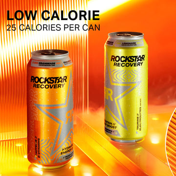 Rockstar Energy Drink, Recovery Orange, 16 Fl Oz, Pack of 12, Model 00012000240362