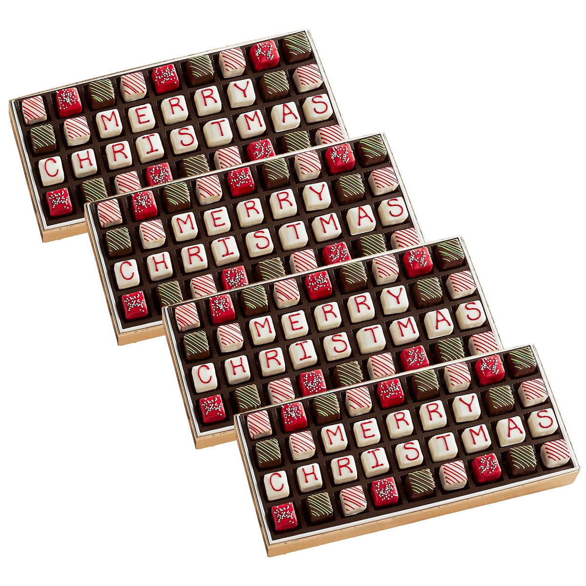 4 Holiday Gift Boxes - The Swiss Colony Merry Christmas Petits Fours 4-Gift Bundle