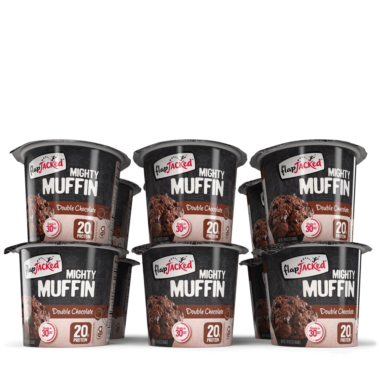 FlapJacked Mighty Muffins, Gluten-Free Double Chocolate, 1.94 Ounce (Pack of 12)