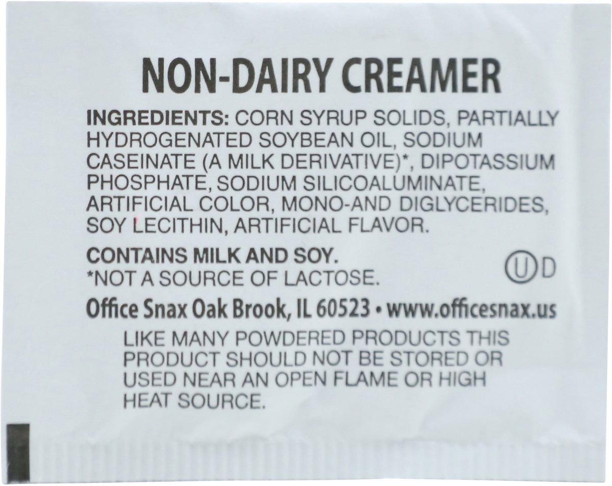 Office Snax Premeasured Single-Serve Packets, Powder Non-Dairy Creamer