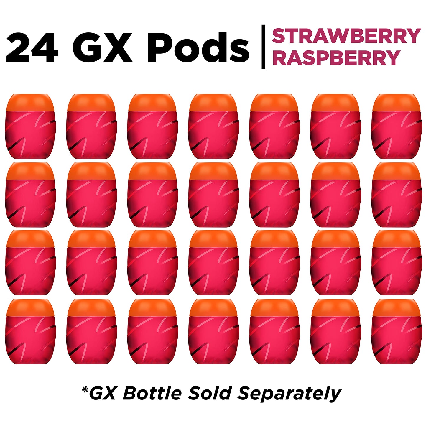 Gatorade Gx Hydration System Squeeze Bottles & Drink Pods, Strawberry Raspberry, 24ct, Plastic