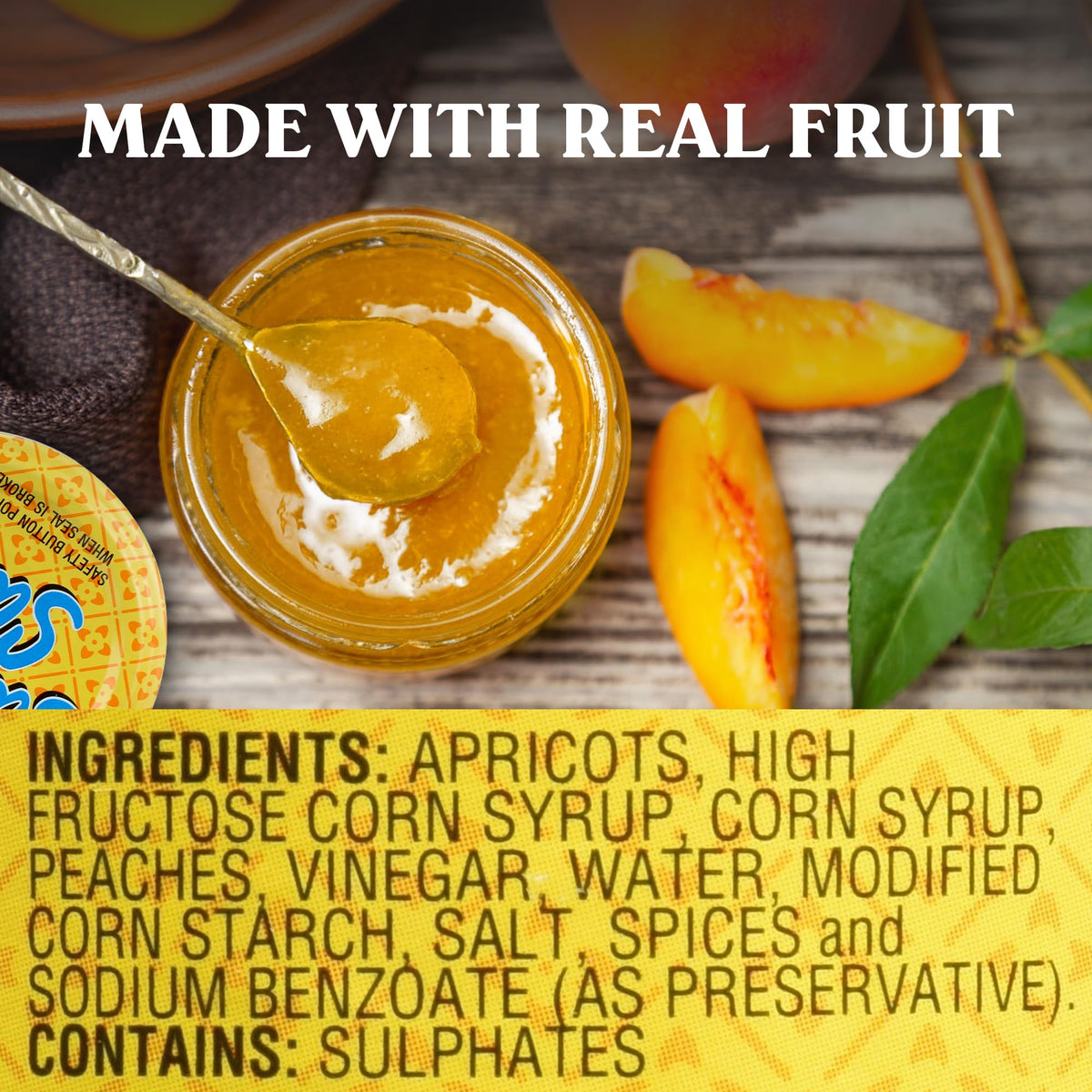 Saucy Susan Apricot Peach Sauce 9.5oz (Large Jars) - 3 Unit Pack