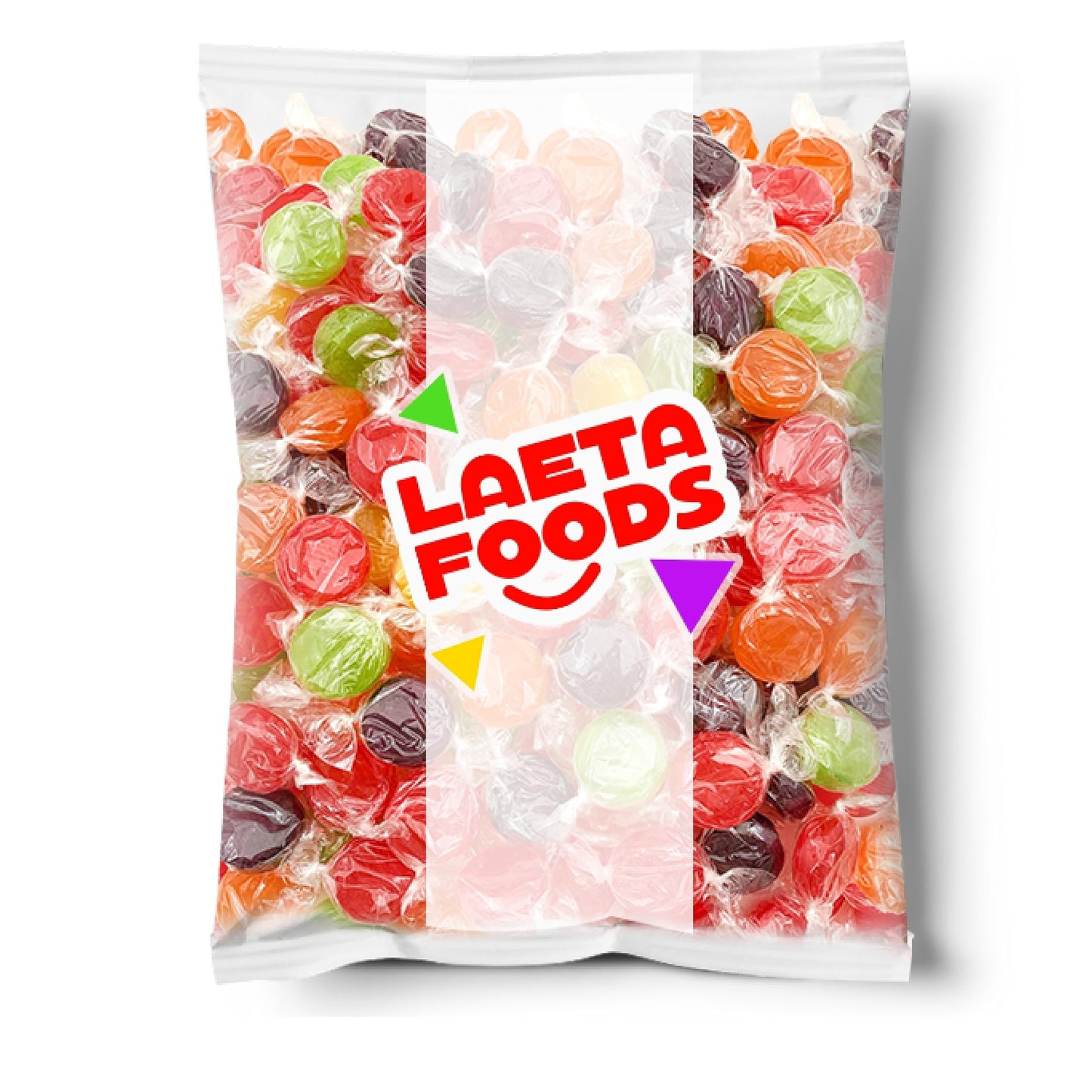 Assorted Fruit Discs Hard Candy (1 Pound Bag - Approx. 70 Count)