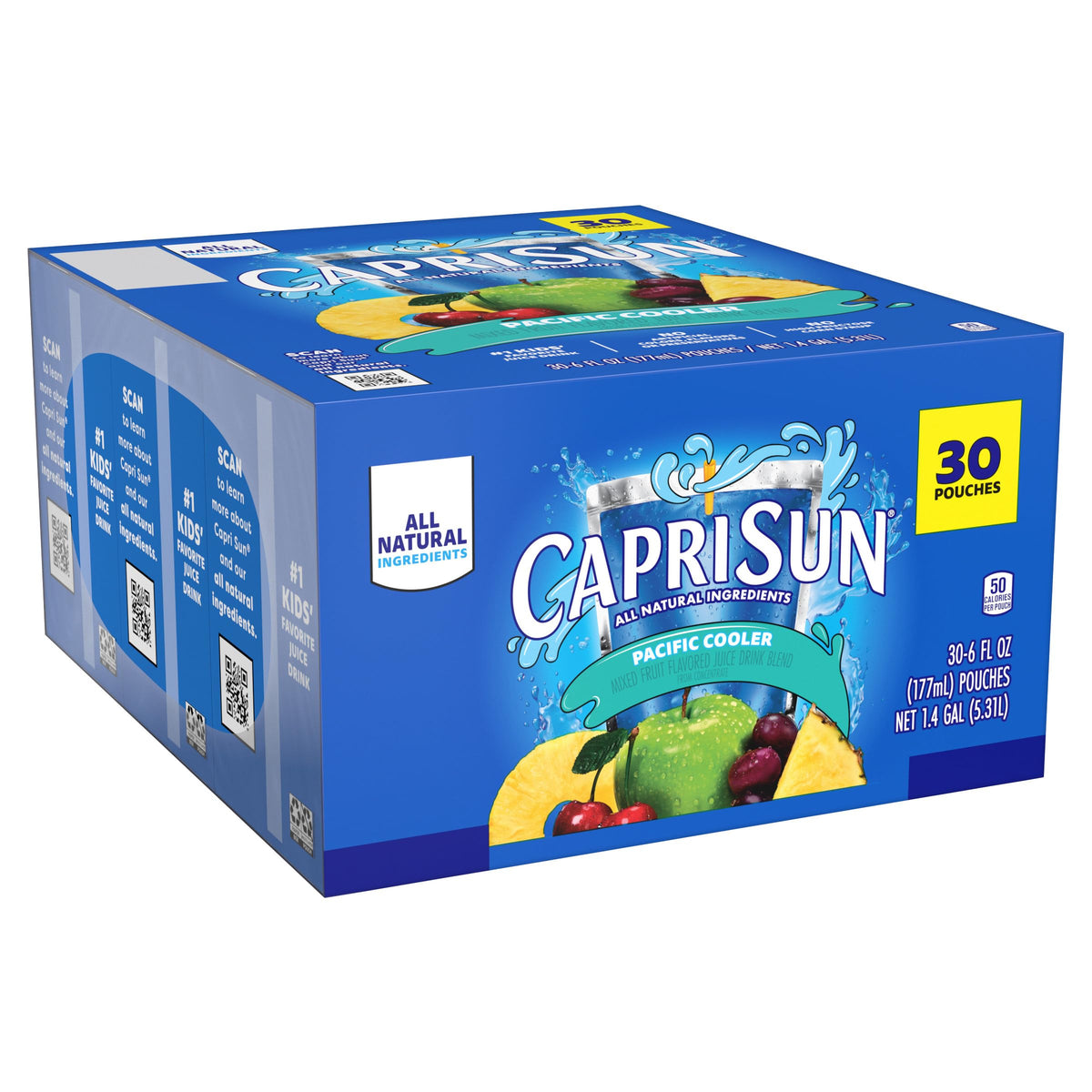 Capri Sun Pacific Cooler Mixed Fruit Flavored Juice Drink Blend, 30 ct Box, 6 fl oz Pouches