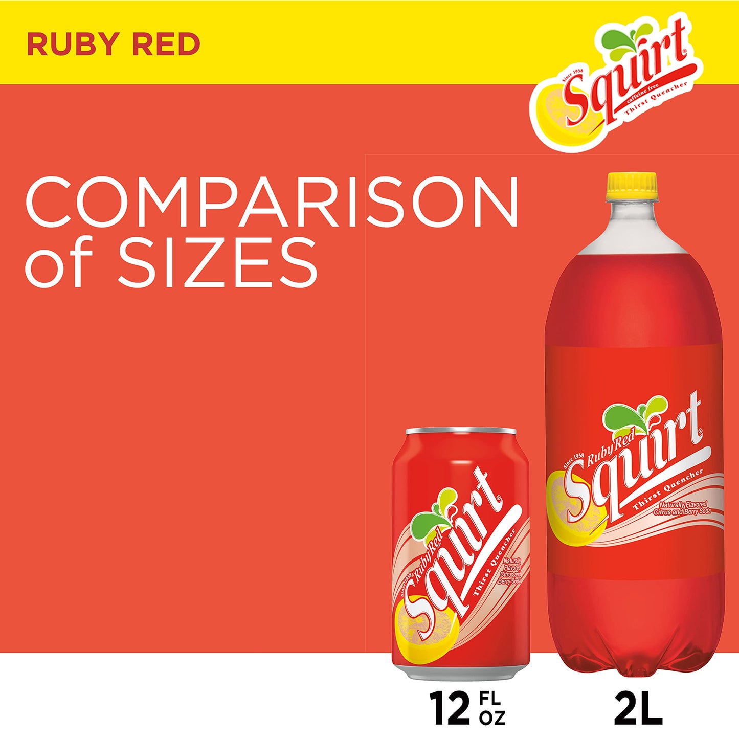 Squirt Ruby Red G fruit Soda, 12 fl oz Cans, 12 Pack