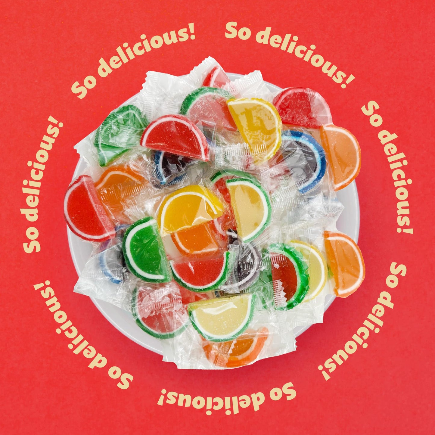 Fruit Slices Jelly Candy | 1.5 Pound Pack | Assorted Flavors | Individually Wrapped Old-Fashioned Sweets