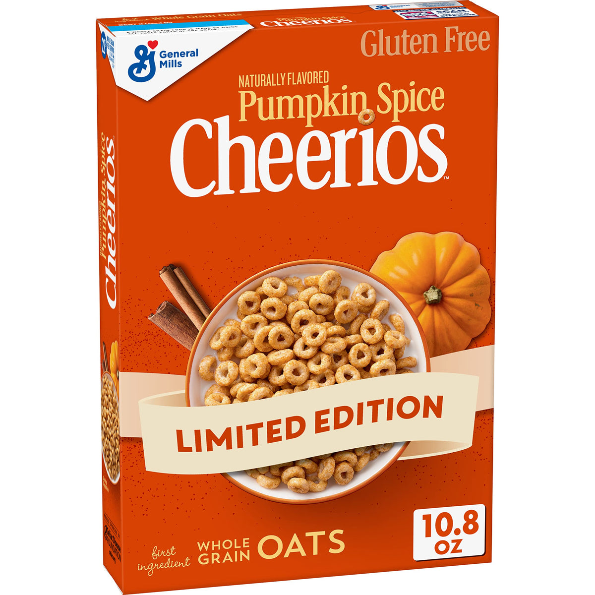 Pumpkin Spice Cheerios, Gluten Free Breakfast Cereal, 10.8 Oz