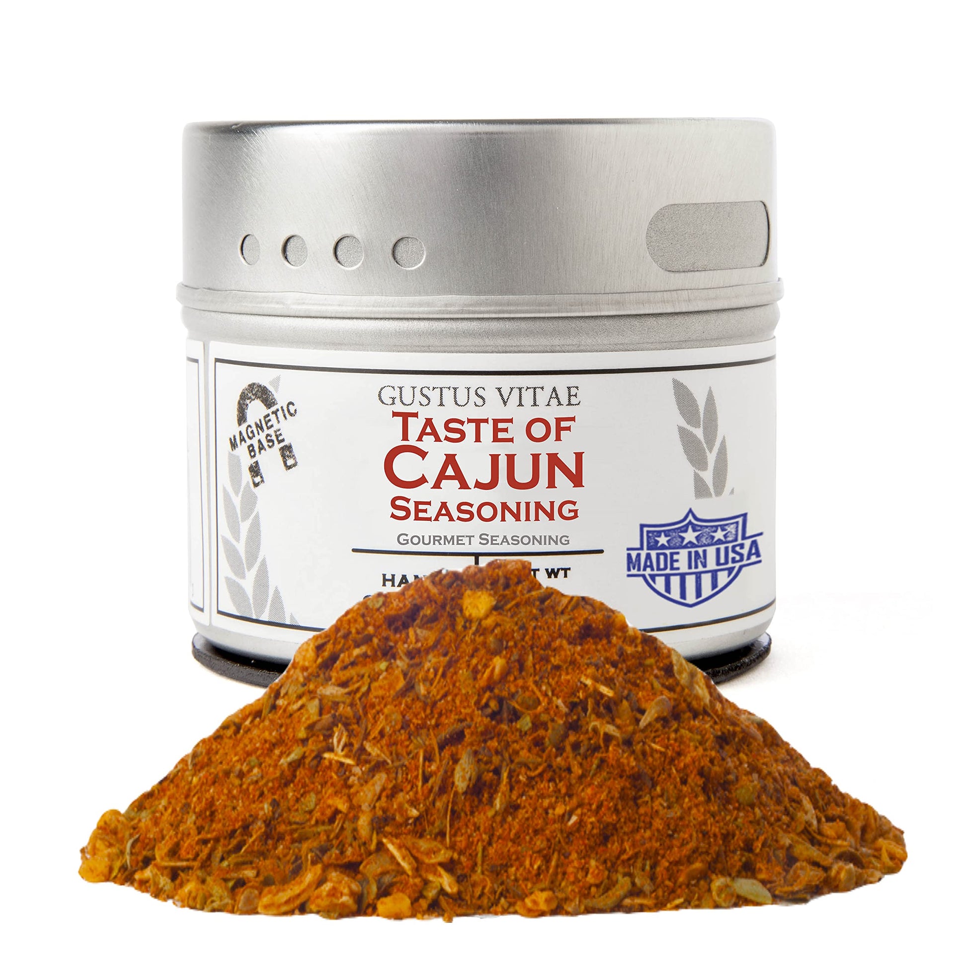 Taste Of Cajun - Artisanal Seasoning - Non Gmo - Gourmet Spice Blend - Magnetic Tin - Crafted In Small Batches - Hand Packed