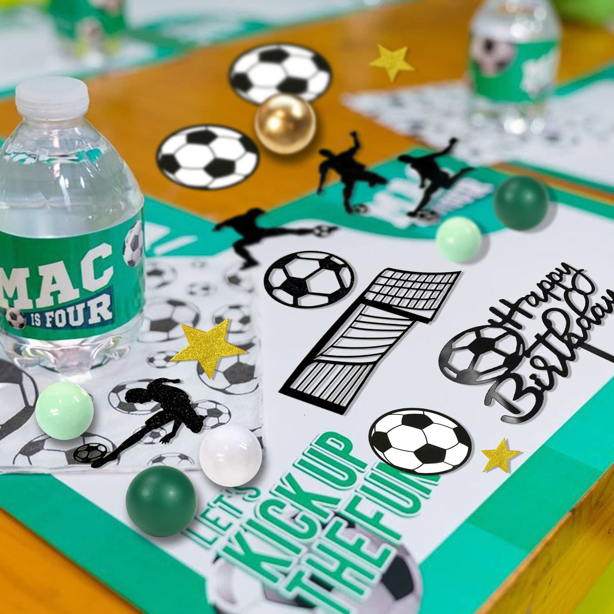 32 Pcs Soccer Cake Topper Decorations Soccer Ball Player Cake Decorations For Soccer Football Theme Birthday Sport Party Supplie