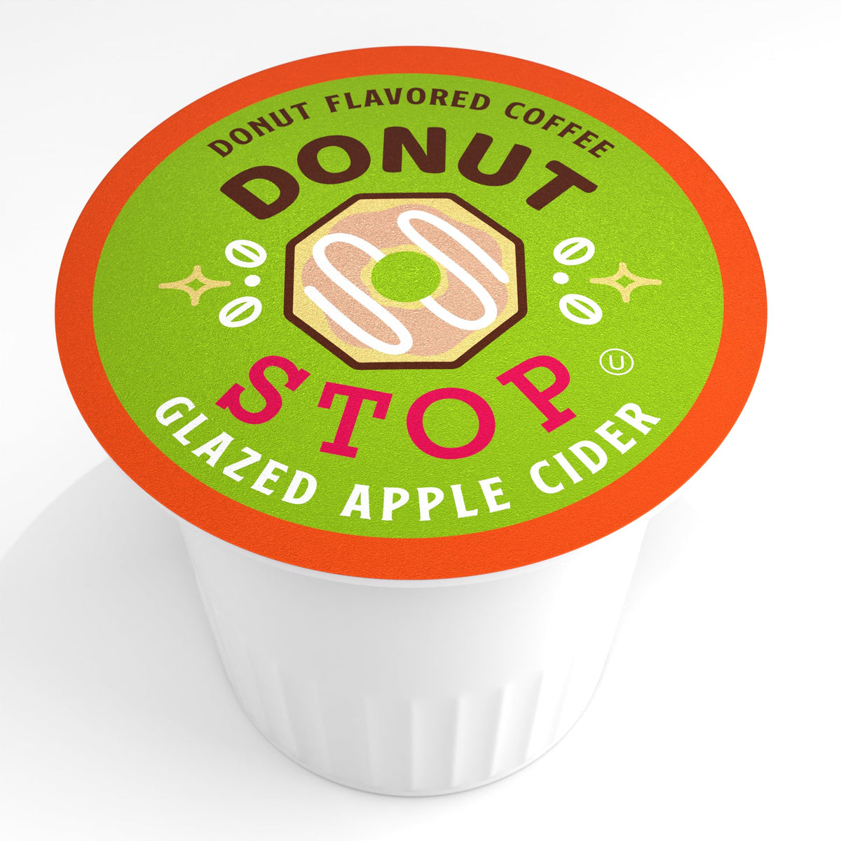 Donut Stop Glazed Apple Cider Coffee Pods, 40 Count, Compatible with 2.0 K-Cup malt-inspired