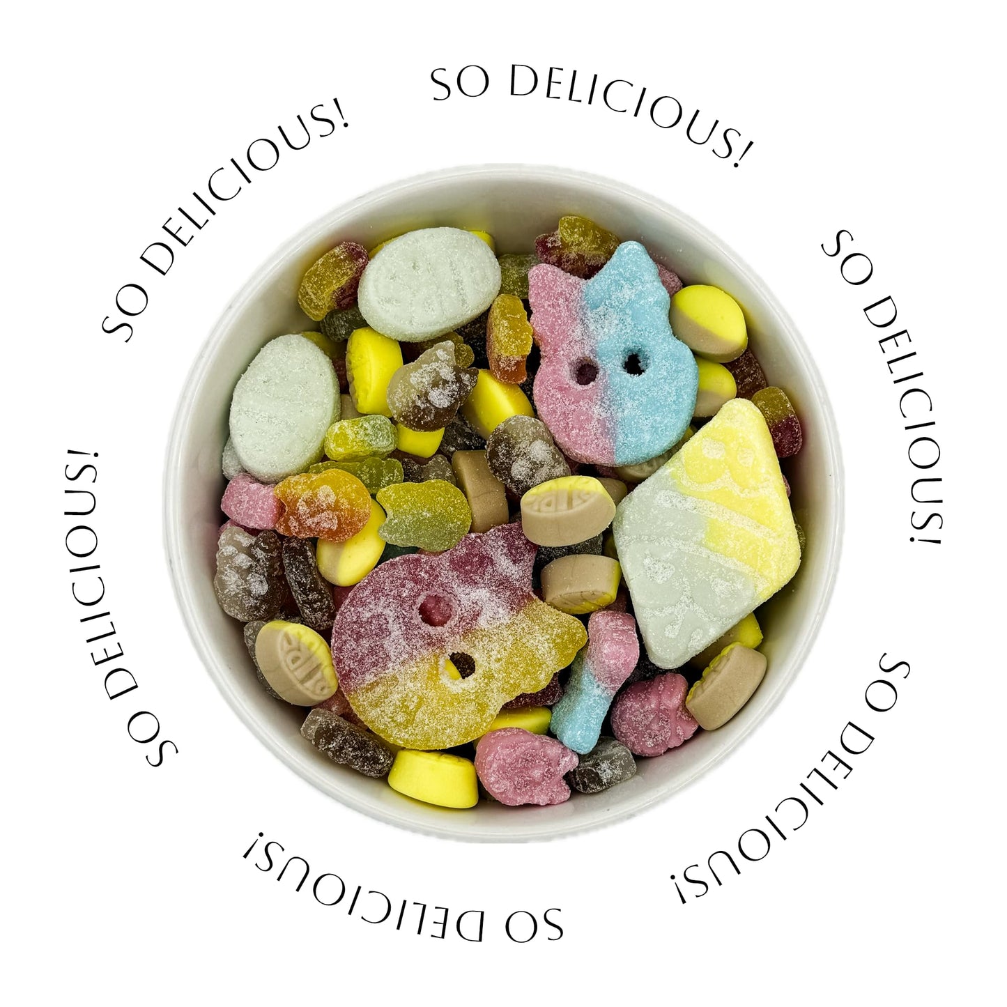 Bubs Swedish Candy Mix (0.5 LB) Assortment Bag - Tutti Frutti, Dizzy Skull, Banana Ovals, Fruity Pear, Big Sour Skull, Cool Rasp