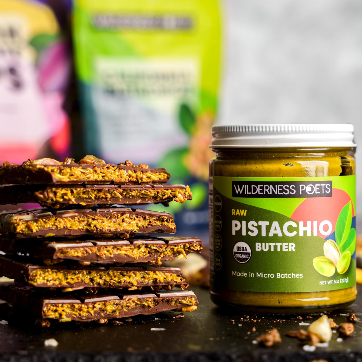 Wilderness Poets, Pistachio Butter - Organic, Raw, 100% Pistachio (640 Ounce - 40 Pound - 5 Gallon)