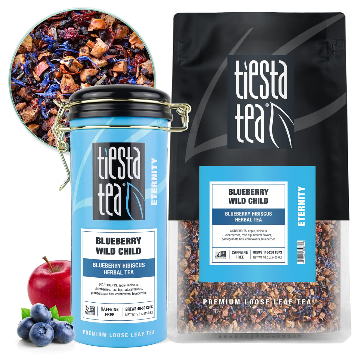 Tiesta Tea - Blueberry Wild Child - Blueberry Hibiscus Herbal Tea - Premium Loose Leaf Blend - Non-Caffeinated Hot Or Iced Tea &