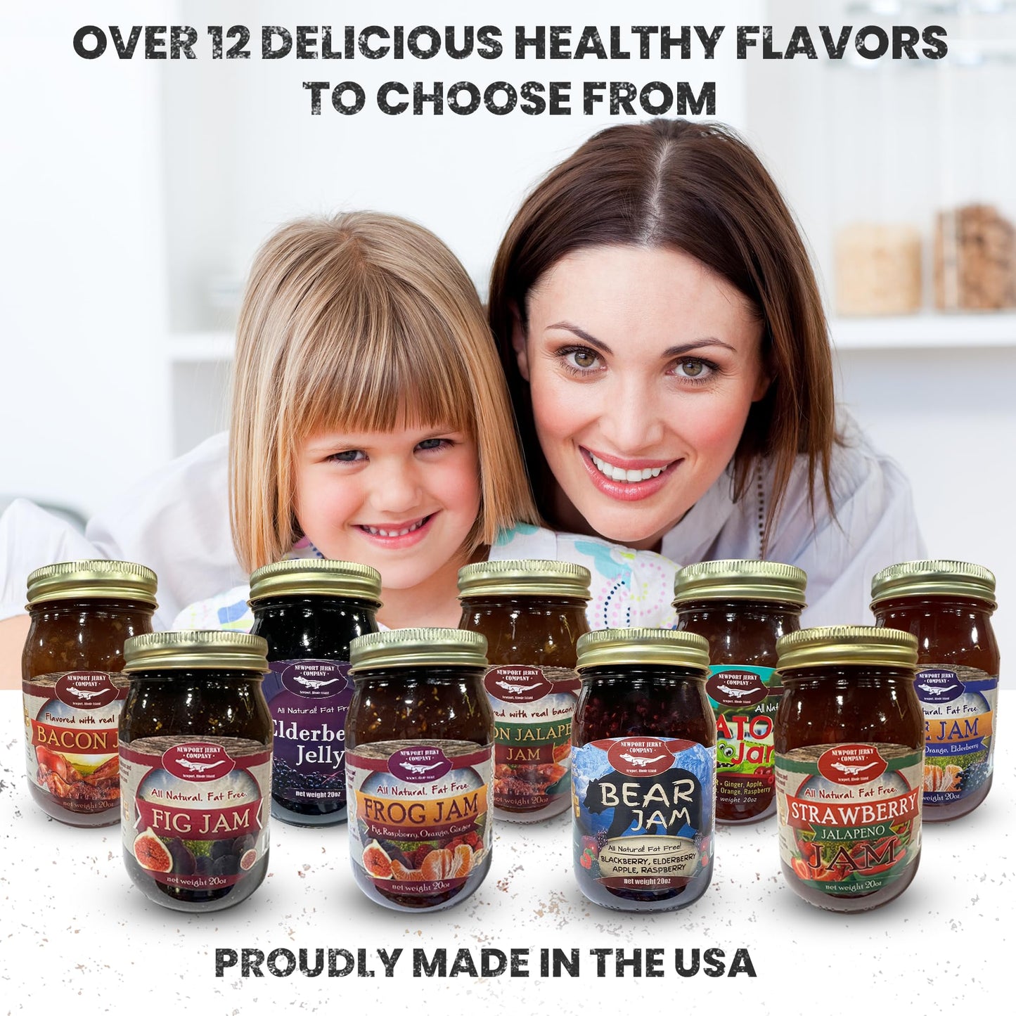Newport Jerky Company Frog Jam | Classic Spread For Burgers, Sandwiches, Toast, Charcuterie | Gourmet Small Batch Jam | Made In The Usa! | Large Re-Usable 20 Oz Glass Jar
