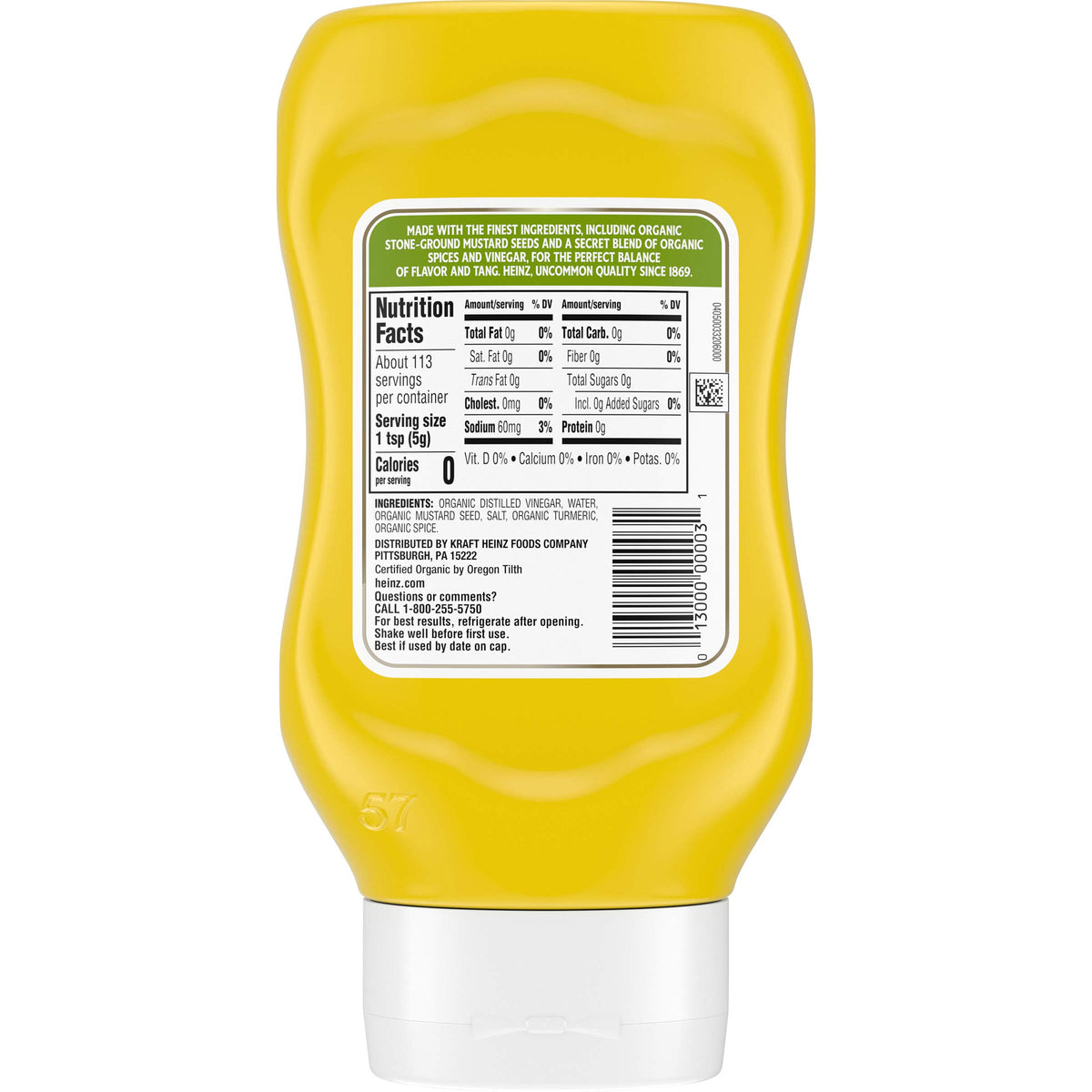 Heinz Organic Yellow Mustard (20 oz Bottles, Pack of 6)