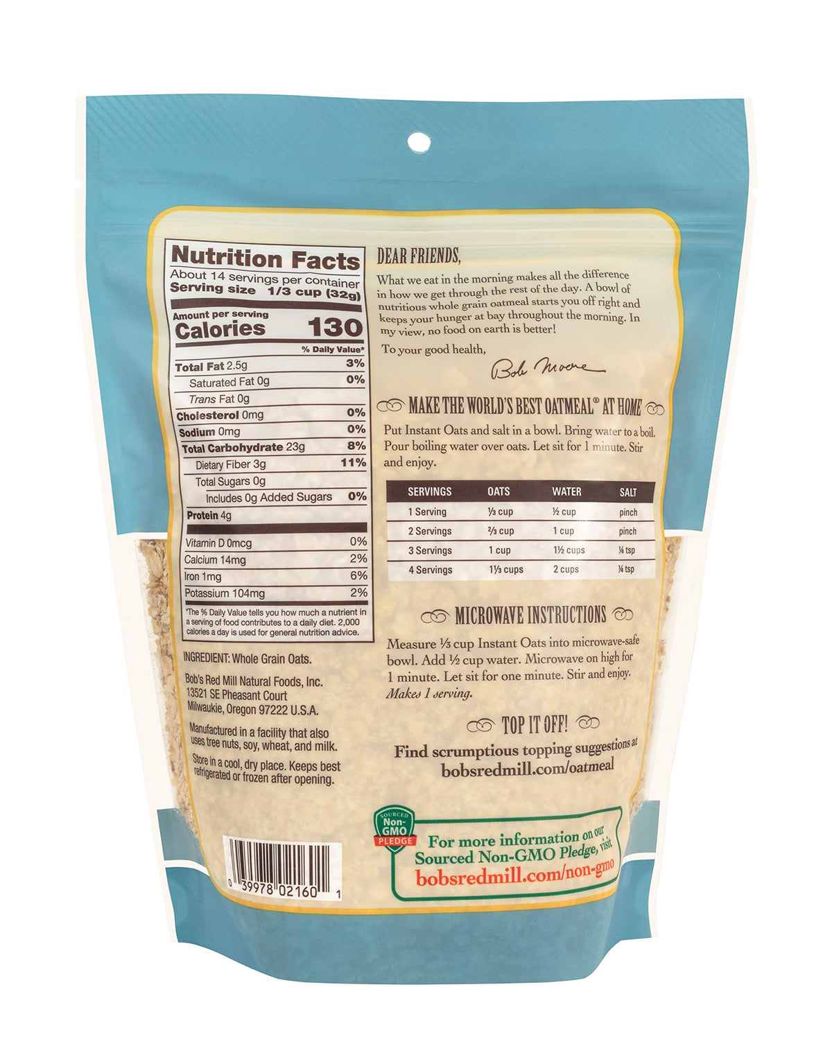 Bob'S Red Mill Instant Rolled Oats, 16-Ounce (Pack Of 4)