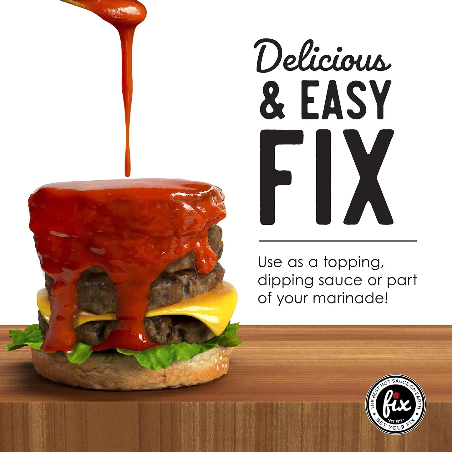 Fix Hot Sauce, Sriracha Hot Sauce     Organic, Gourmet, Red Chili Peppers, Spicy & Bold Flavor, Non-GMO     Great in Vietnamese