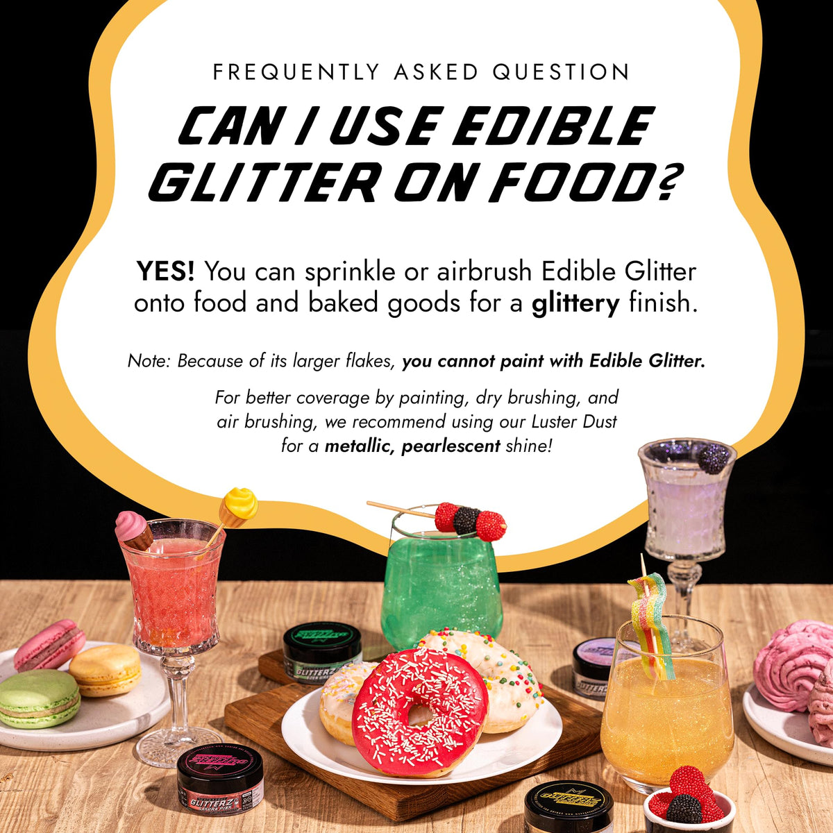 MONÉGASQUE Edible Glitter for Drinks & Cakes, 10g, Iconic Gold