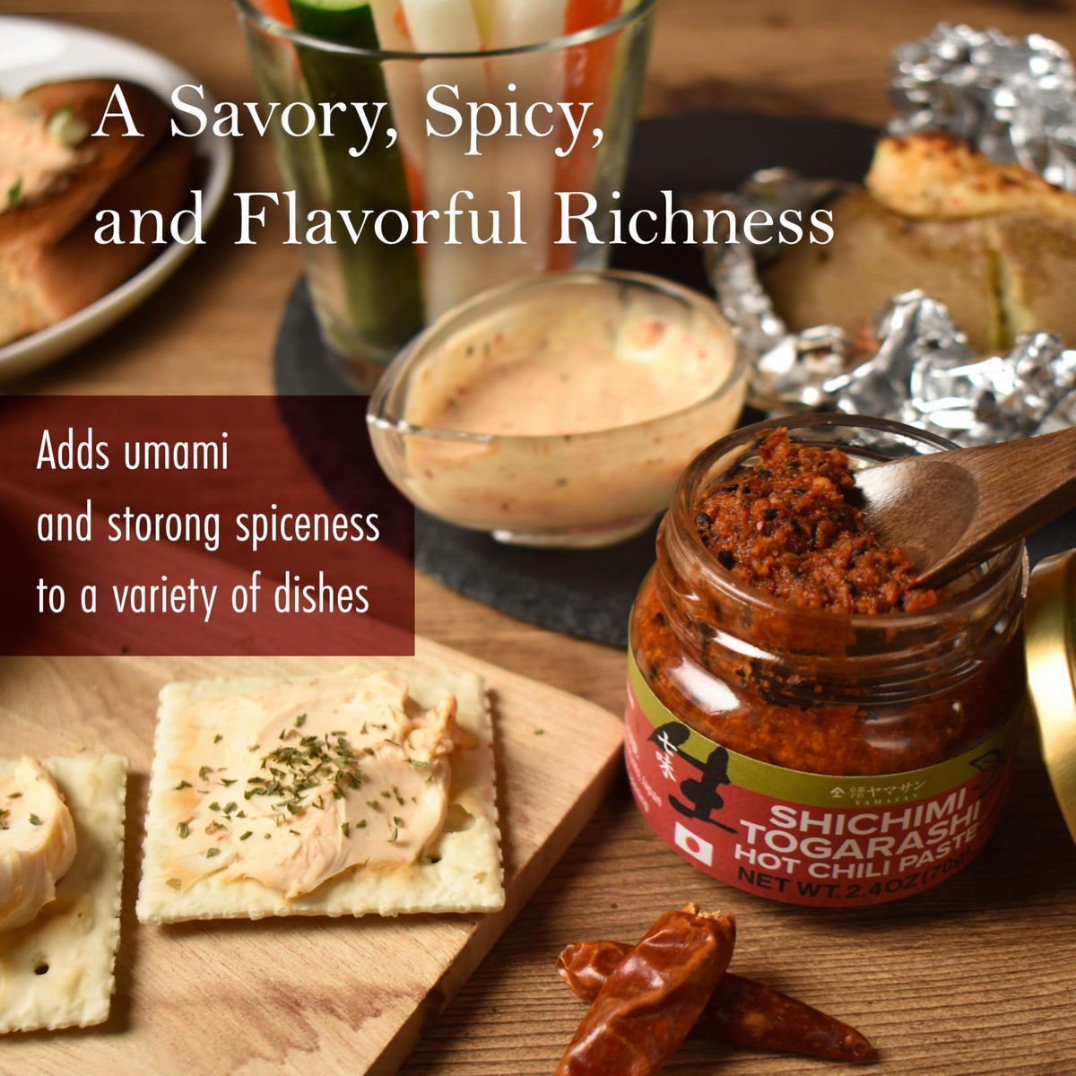 Yamasan Kyoto Uji Japanese Shichimi Togarashi Hot Chili Paste, Aromatic Spicy And Umami Seasoning, Togarashi Seasoning, No Addit