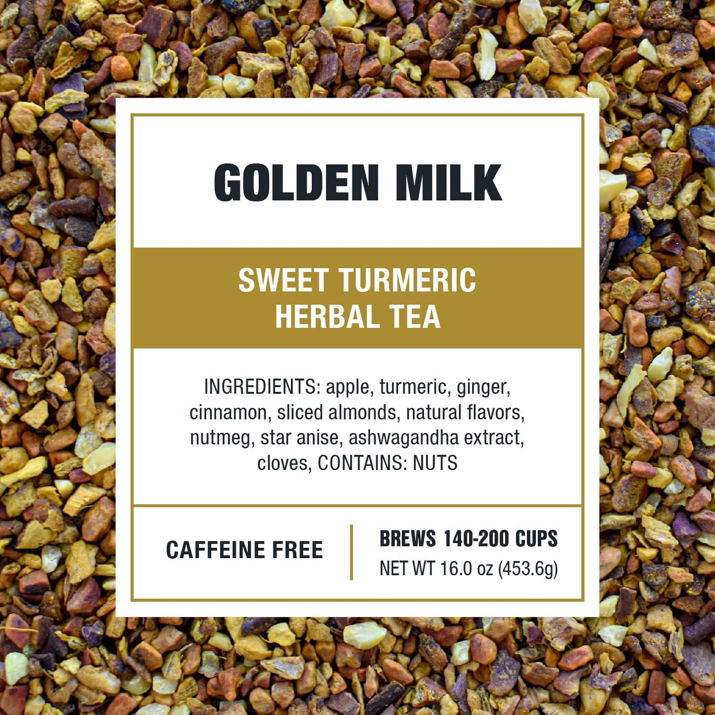 Tiesta Tea Golden Milk Loose Leaf Herbal Tea - Sweet Turmeric, 16 oz Bulk Pouch, Non-Caffeinated, Brews Up to 200 Cups