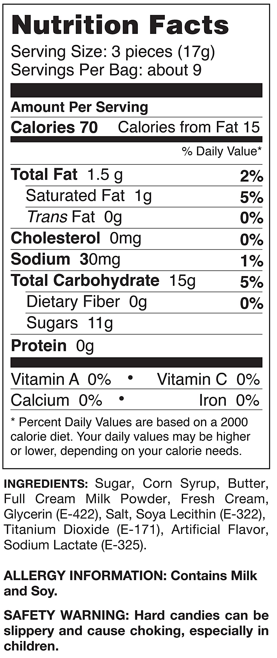 Scripture Candy, Butter & Cream Hard Candy 5.5 Ounce Bag, 25 Pieces