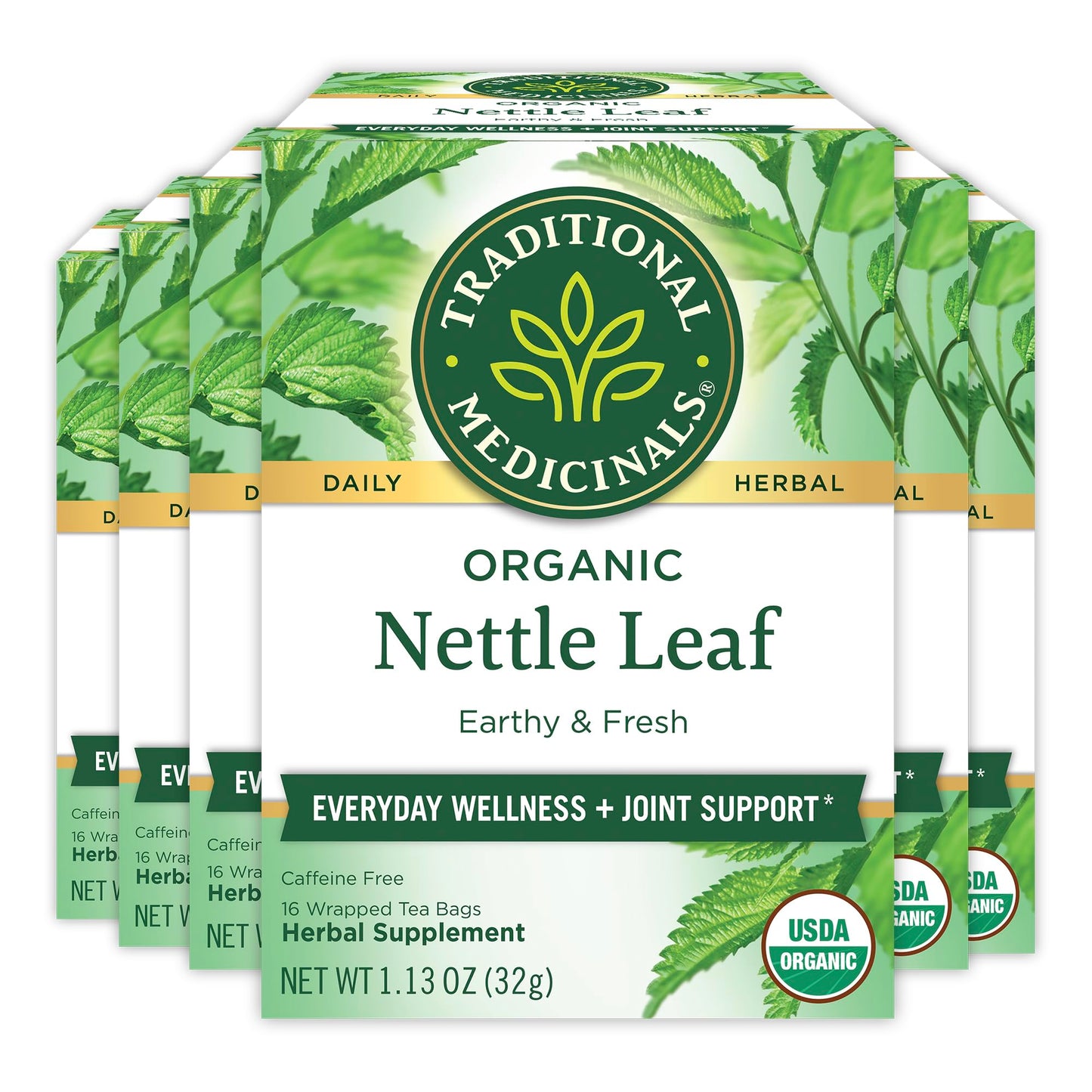 Traditional Medicinals Organic Nettle Herbal Leaf Tea, 16 Tea Bags (Pack of 6)