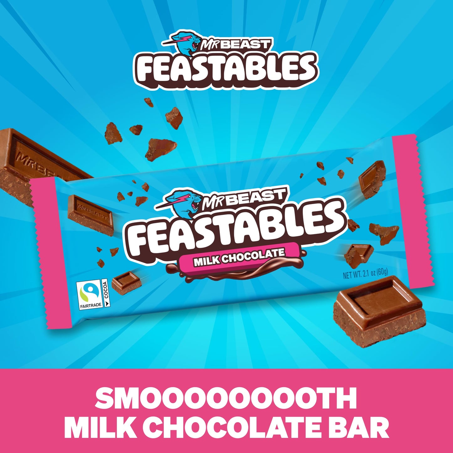 Feastables Mrbeast Milk & Cookies Pack, King Size Milk Chocolate & Cookies & Creme Bars, 10 Each, Candy Bars For Mature-Themeds & Kids As Snacks, Gifts, Or Dessert, Fairtrade Cocoa, 2.1 Oz Each, 20 Count