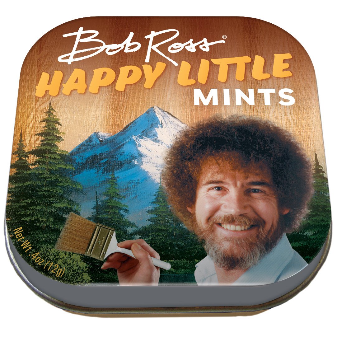 The Unemployed Philosophers Guild Bob Ross Happy Little Breath Mints - 1 Tin, Net Wt .4Oz (12G)