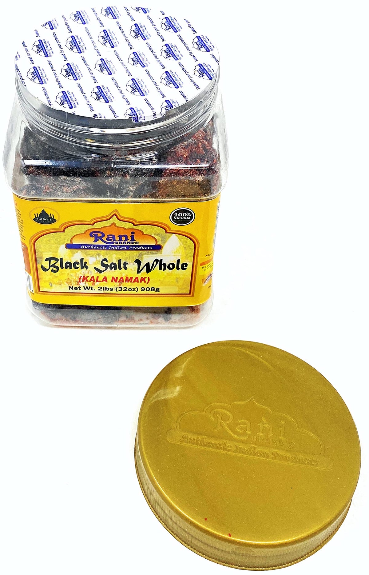 Rani Black Salt Raw Whole (Kala Namak) Mineral 32oz (2lbs) 908g PET Jar ~ Unrefined, Pure and Natural | Vegan | Gluten Friendly
