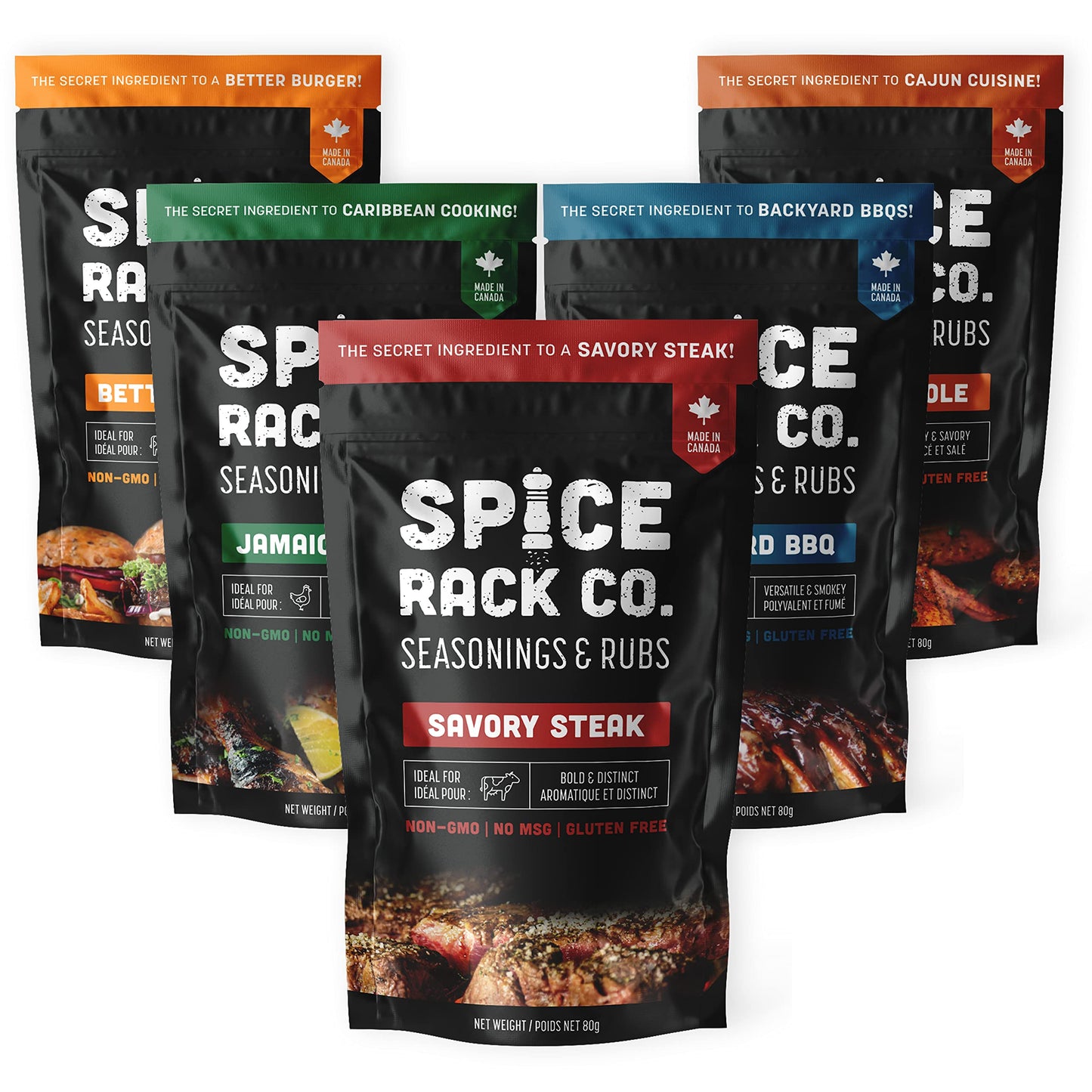 Spice Rack Co BBQ Seasonings Set - 5 Pack of Smoking & Grilling Spices, 2.82 Ounce Each, Unique Gifts for Grilling Enthusiasts